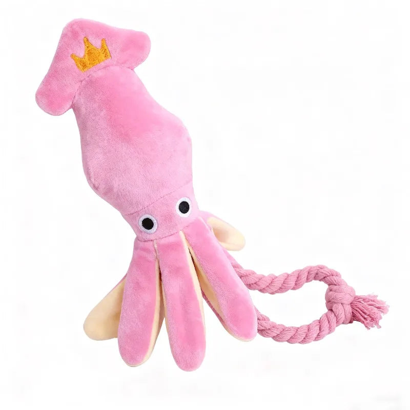 Octopus Dog Chew Toy – Plush Squeaky Rope Toy for Pets Dog Chew Toy Babs