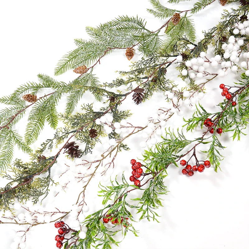 150cm Christmas Wreath Artificial Vine Floral Garland Decor Christmas Wreath Garland Babs