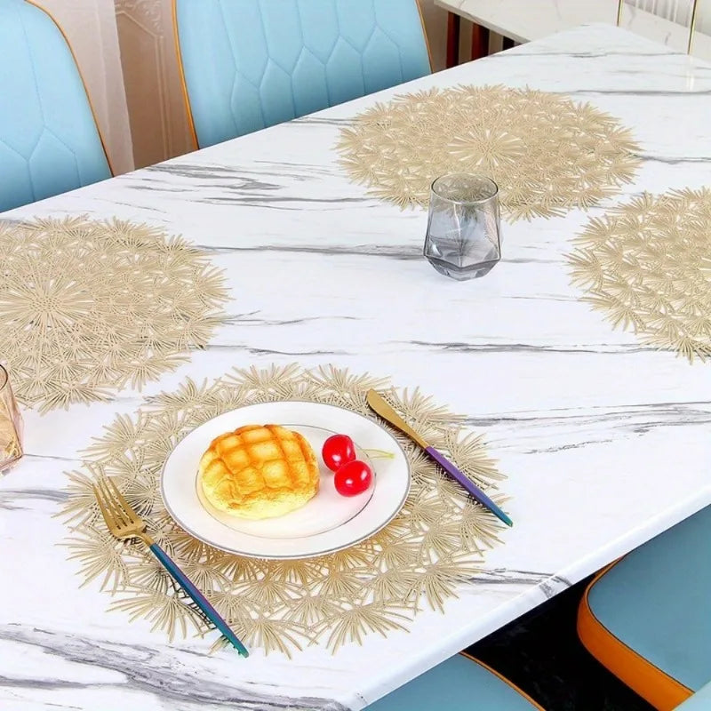 Round Dandelion Lace PVC Placemat – Heat-Resistant Table Mat Decorative Placemat Babs