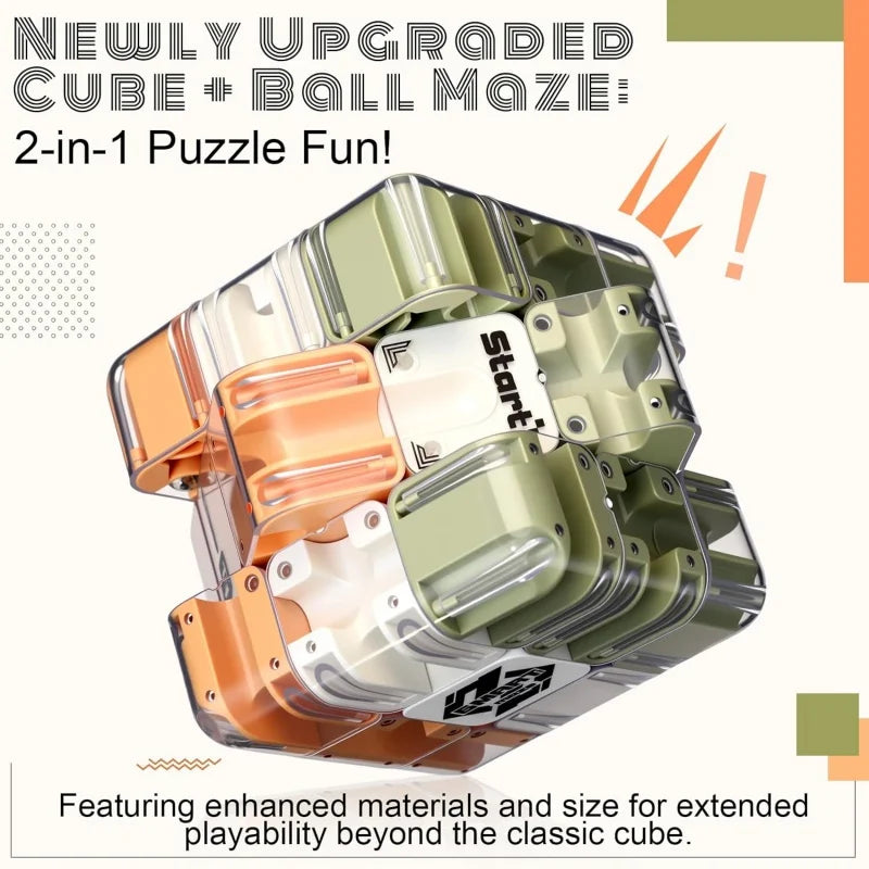 3D Magnetic Maze Cube Puzzle – Transparent Brain Teaser Fidget Toy Brain Teaser Puzzle Babs