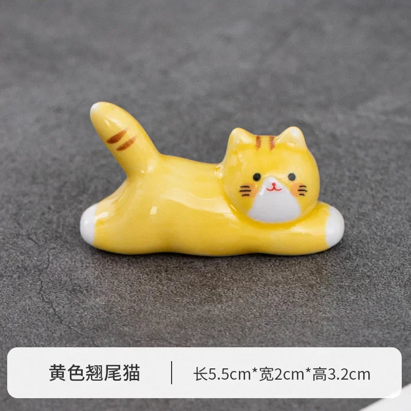 Japanese Ceramic Cat Chopstick Holder & Spoon Rest Chopstick Rest Babs Y