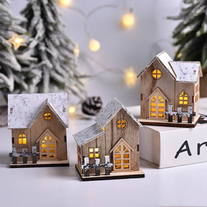 Christmas LED Wooden House Cabin Ornament – DIY Xmas Decor Christmas Cabin Ornament Babs
