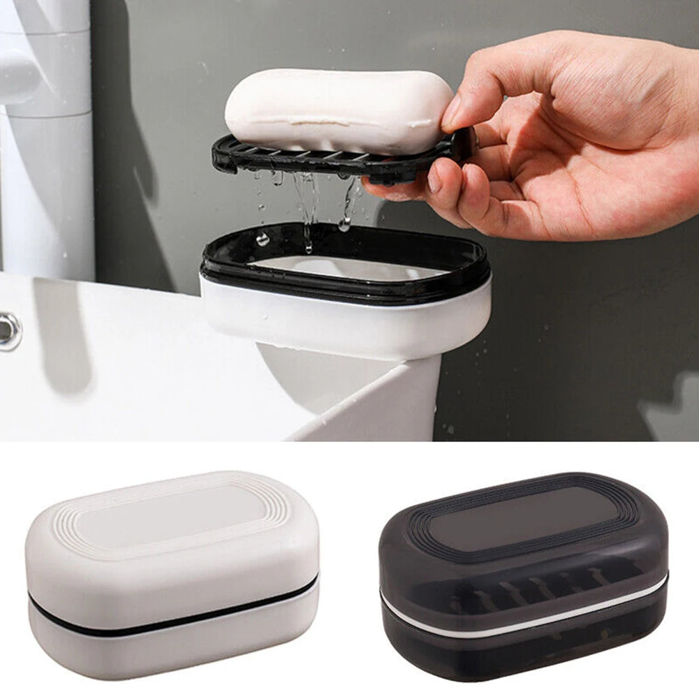 Double Layer Soap Holder Box with Lid & Drainage | LEENKEA Soap Holder Box Babs