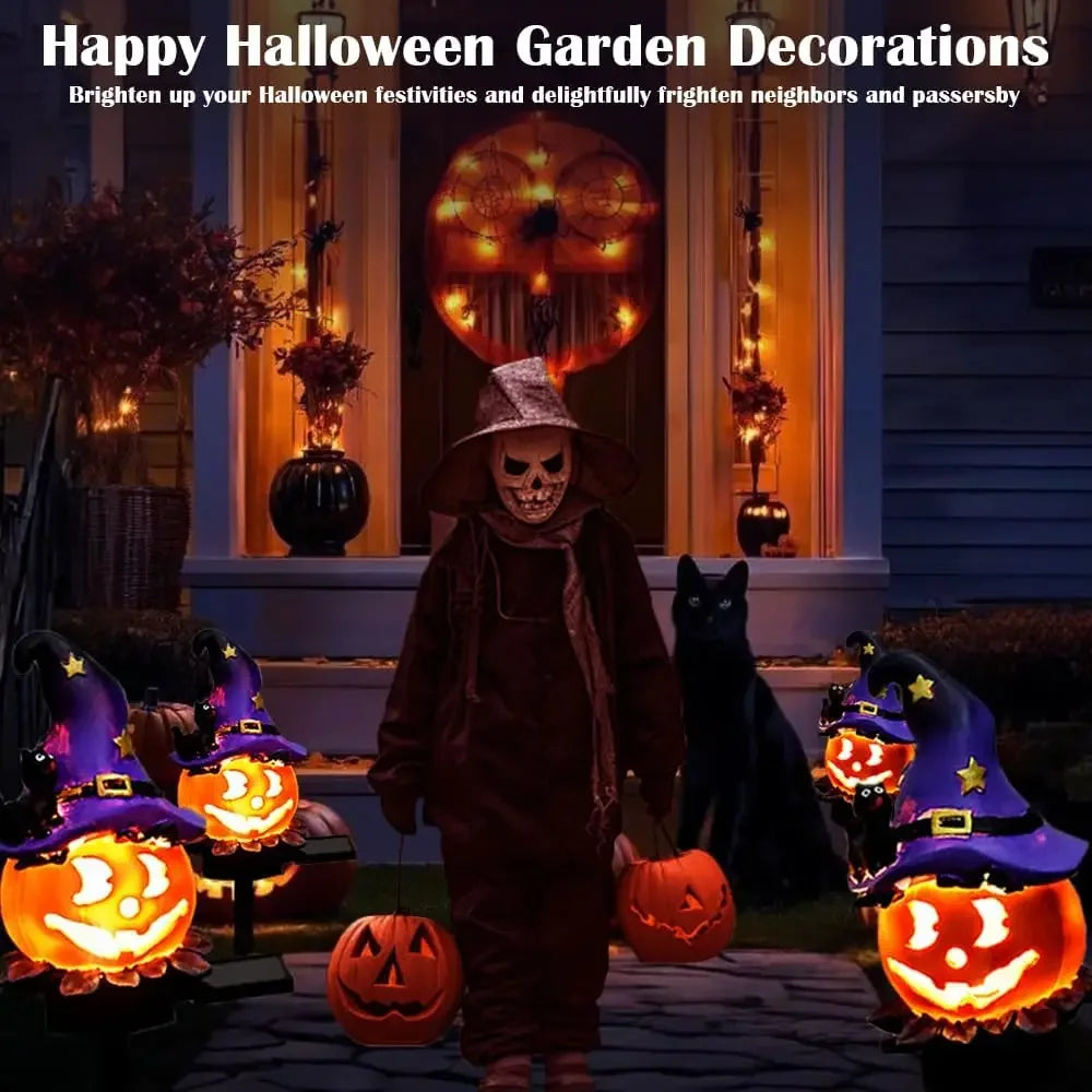 Solar Halloween Garden Stake Lights – Pumpkin Ghost Design Solar Garden Stake Light Babs
