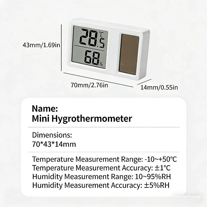 Solar Digital Thermometer Hygrometer – Indoor Temp & Humidity Monitor Digital Thermometer Hygrometer Babs