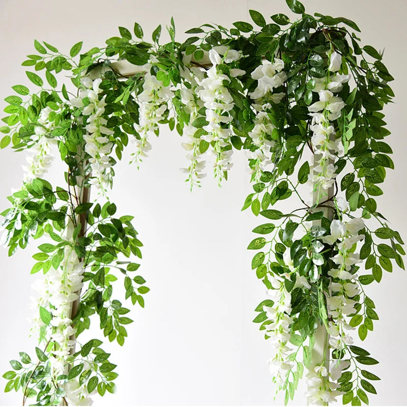 1.85M Wisteria Artificial Vine Garland – Silk Faux Flower Décor Artificial Flower Garland Babs