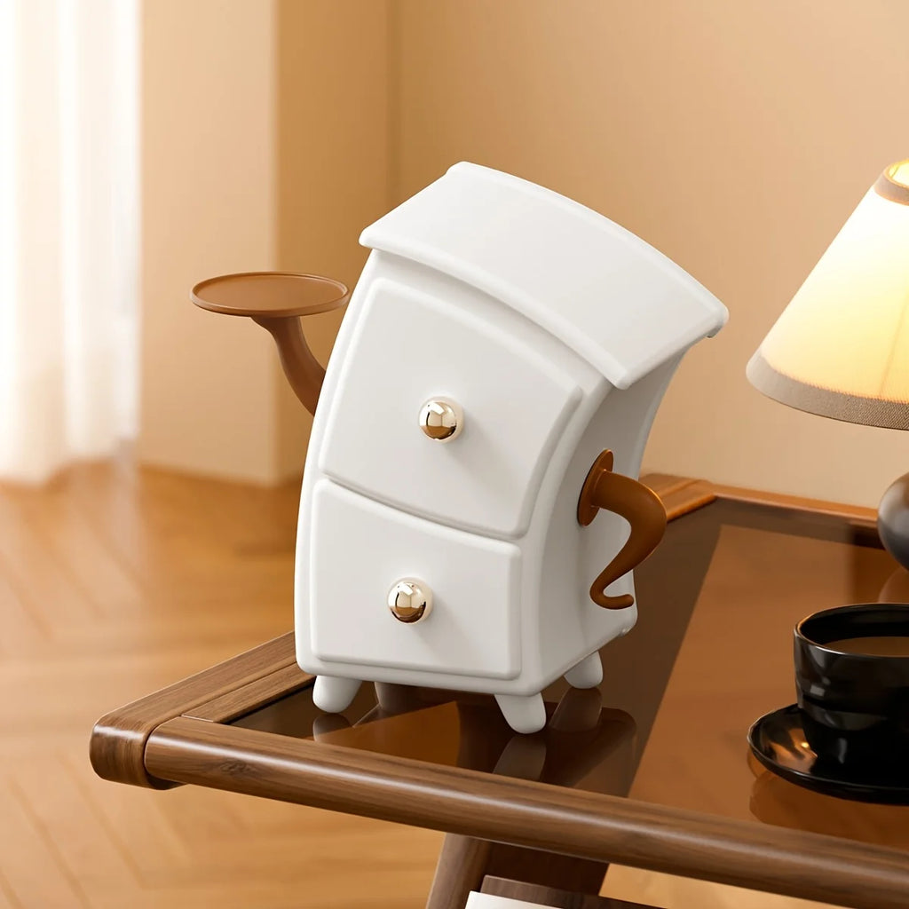 Desktop Storage Box with Round Door & Golden Knob | Organizer Desktop Storage Box Babs