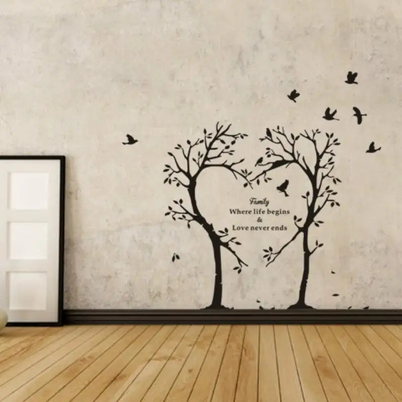 Family Love Heart Tree Wall Sticker – PVC Home Decor Decal Wall Decal Sticker Babs