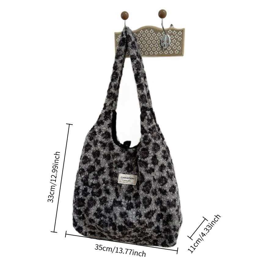 Women's Large Leopard Print Tote Shoulder Bag – Foldable Leopard Print Tote Bag Babs