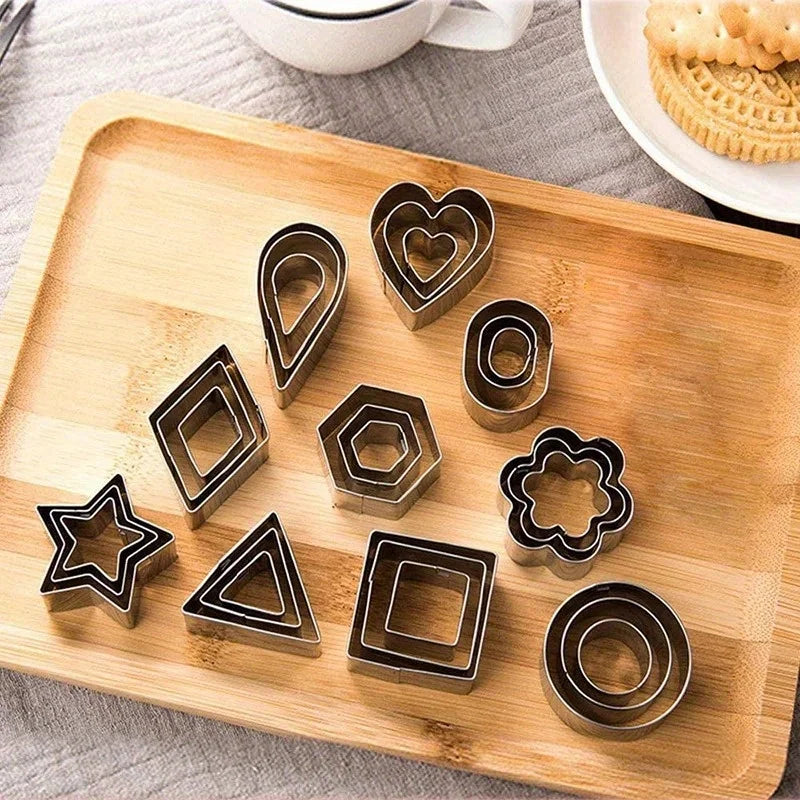 30-Pc Mini Stainless Steel Cookie Cutter Set – 10 Shapes Cookie Cutter Set Babs
