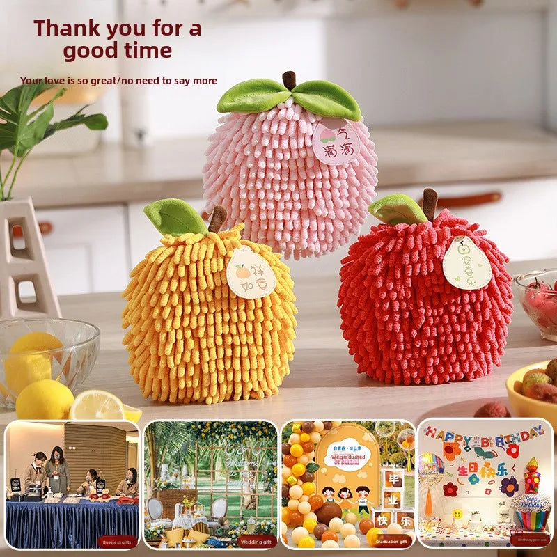Thick Chenille Hanging Hand Towel – Festive Fruit Design Hanging Hand Towel Babs
