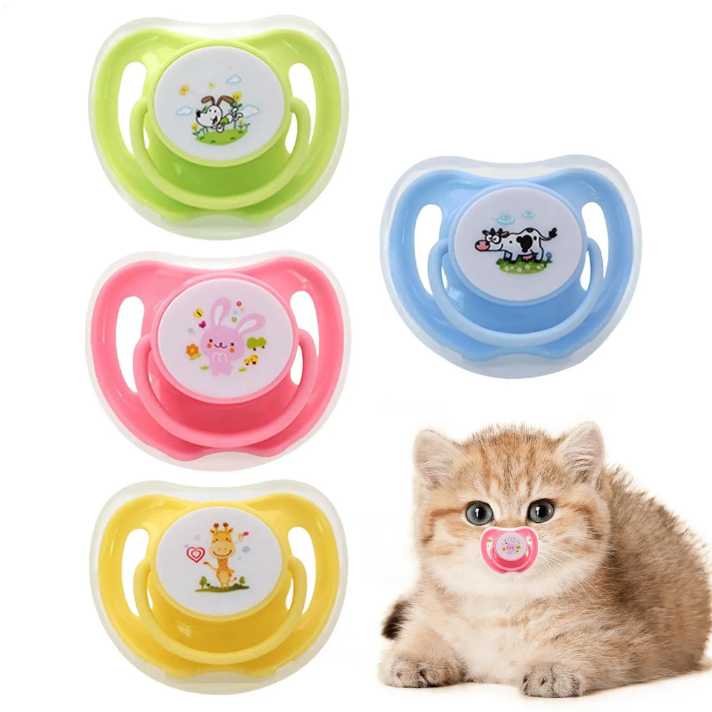 4-Pack Butterfly Silicone Pet Pacifiers for Kittens & Puppies Pet Chew Toy Babs