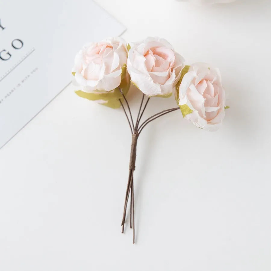 Artificial Silk Tea Rose Bouquet for Wedding & Home Decor Artificial Flower Bouquet Babs