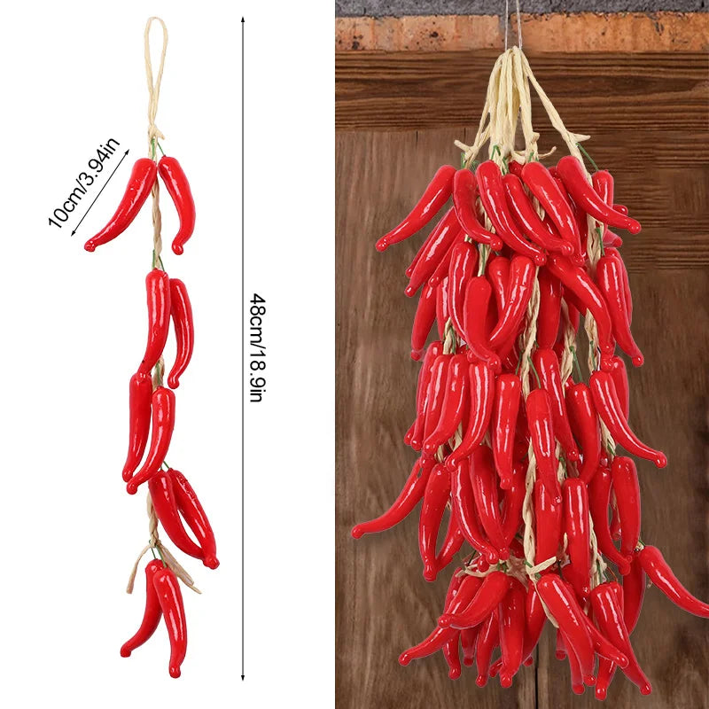 Artificial Foam Vegetable Wall Hanging Decor – Chili, Garlic & Pumpkin Artificial Vegetable Decor Babs Chili 3Pcs