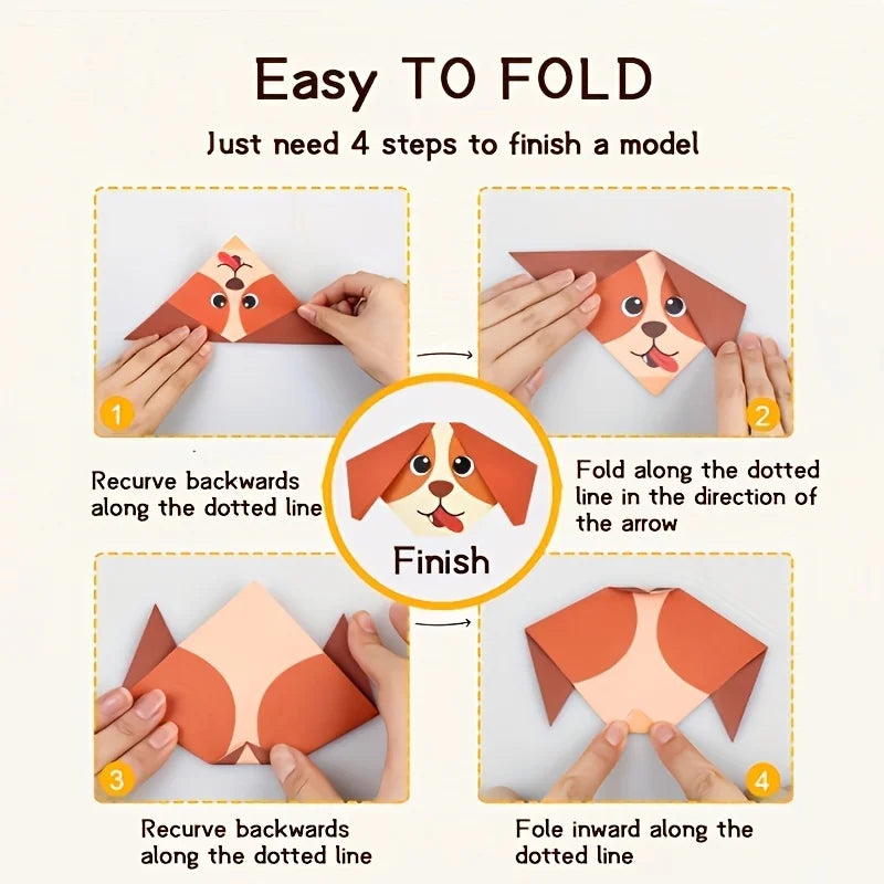 Creative Origami Set – 54 Double-Sided Sheets & Guide Origami Craft Set Babs