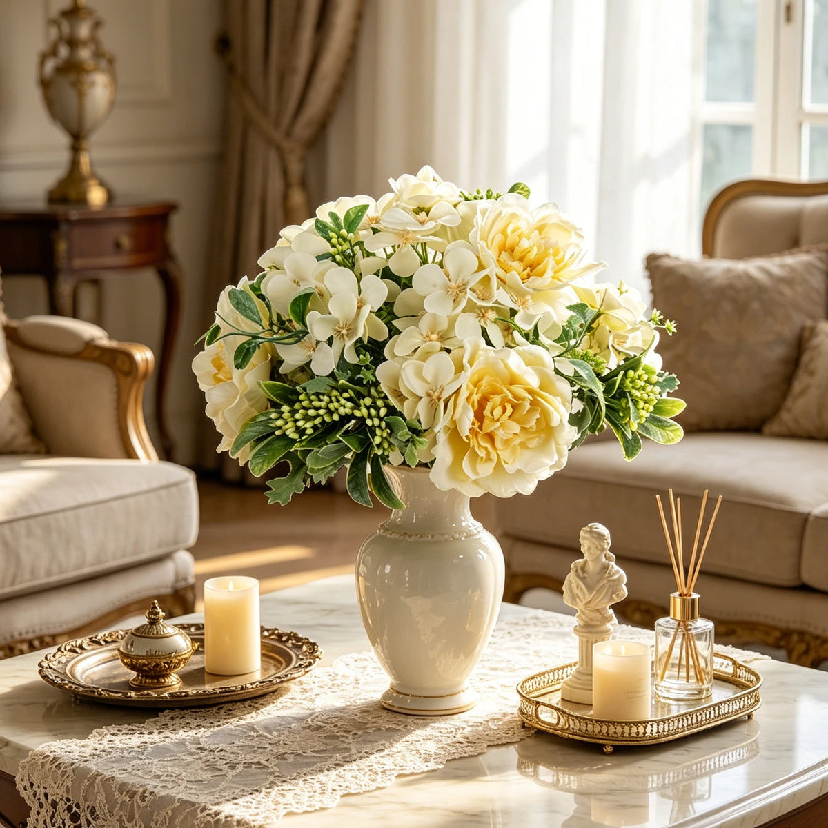 Artificial Silk Peony Rose Bouquet – Wedding & Home Décor Artificial Flower Bouquet Babs