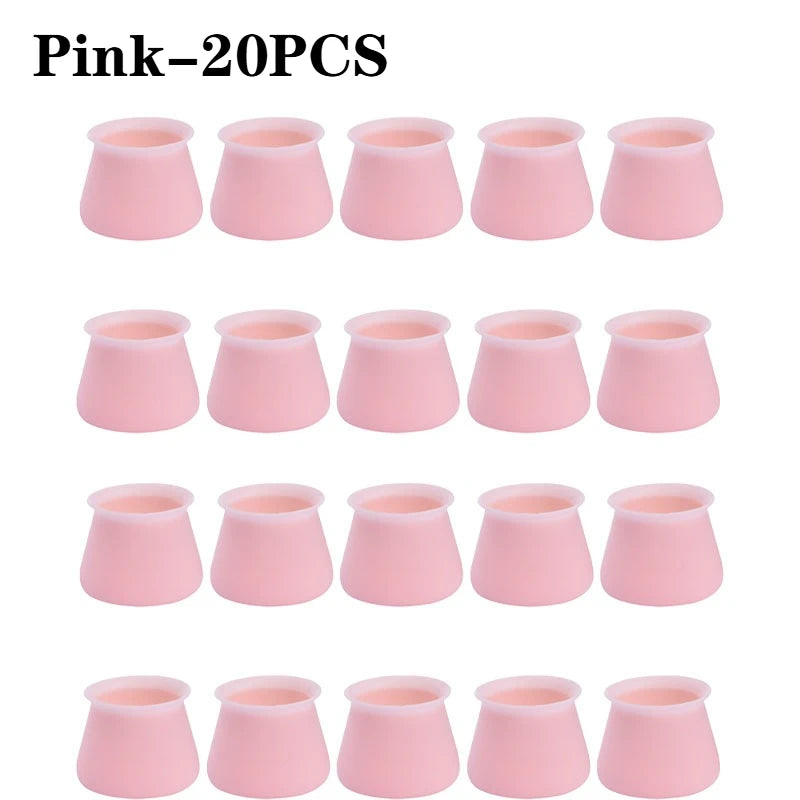 Silicone Chair Leg Caps – Anti-Slip Floor Protector Pads Furniture Leg Caps Babs Pink-20PCS