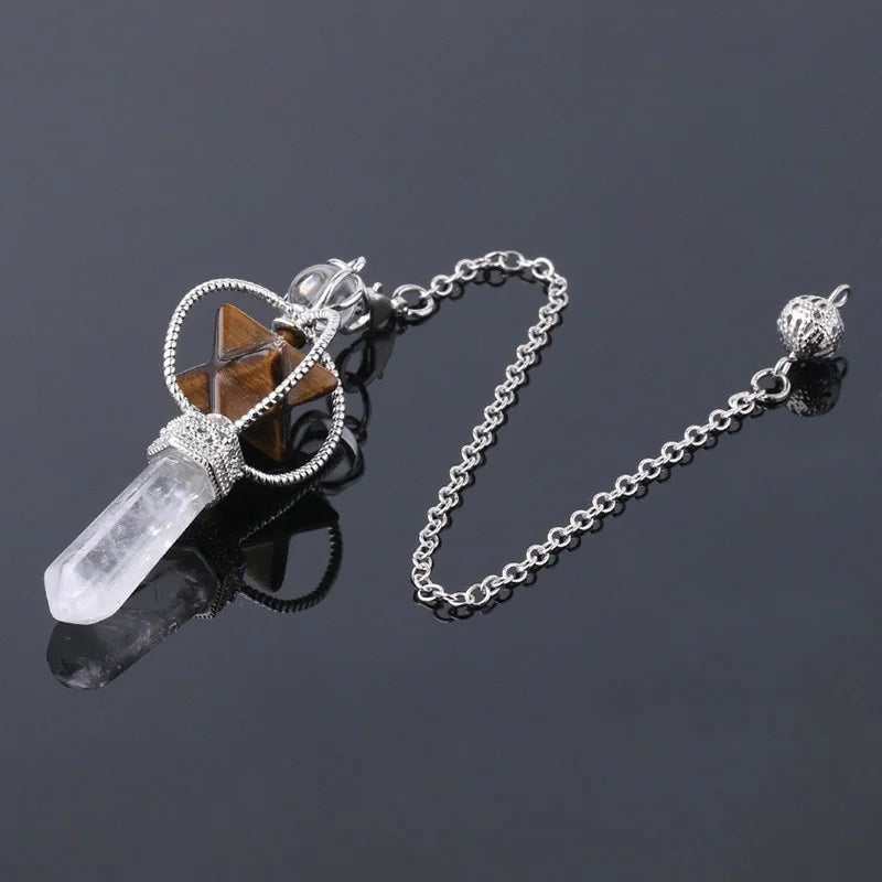 Natural Crystal Quartz Dowsing Pendulum Pendant – 1PC Crystal Pendulum Pendant Babs