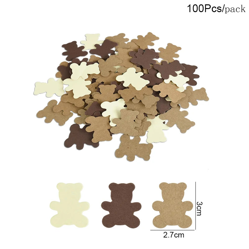 100Pcs Teddy Bear Paper Confetti – Baby Shower & Birthday Party Party Confetti Babs
