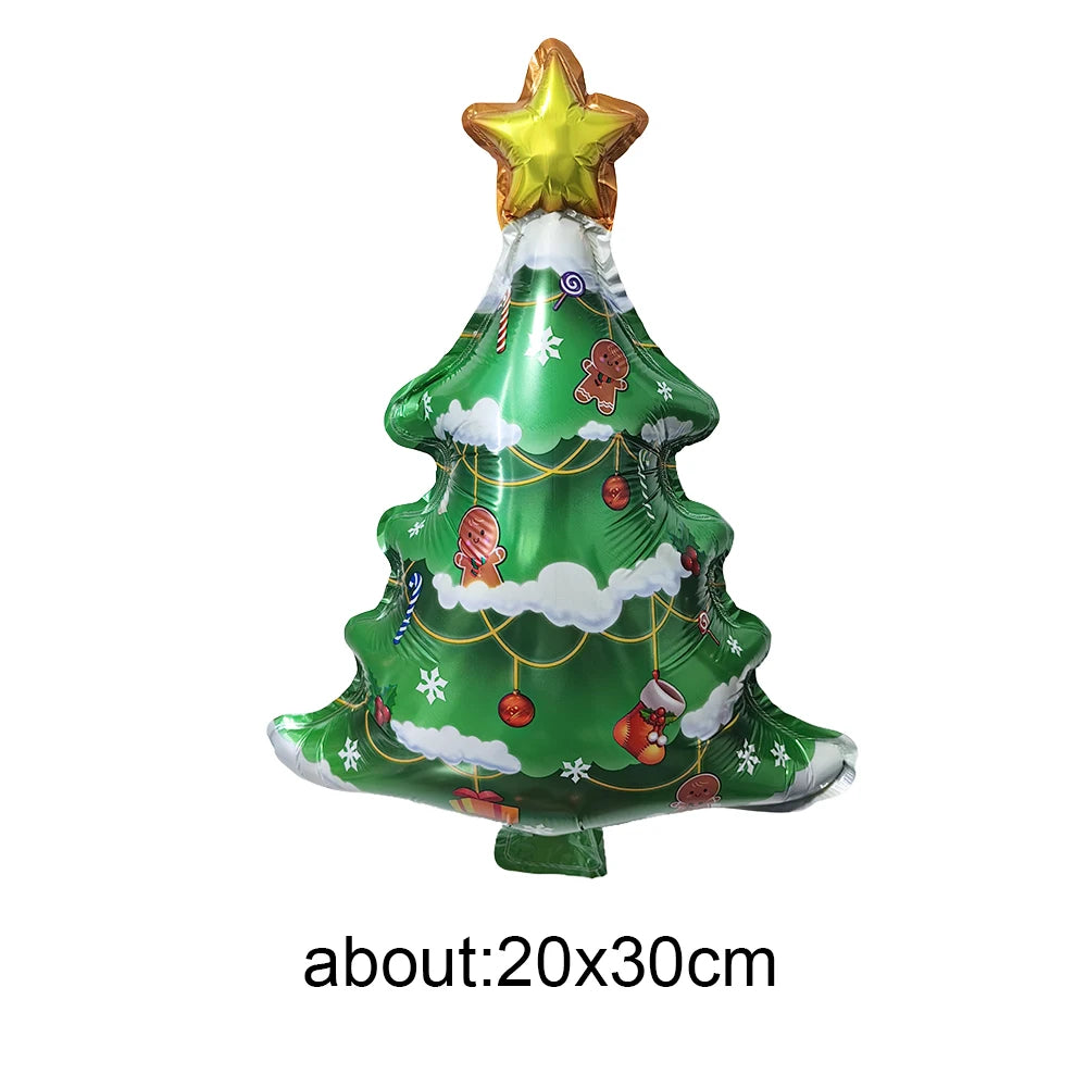 10pcs Mini Christmas Foil Balloons – Santa Snowman Reindeer Foil Party Balloons Babs light green 10pcs