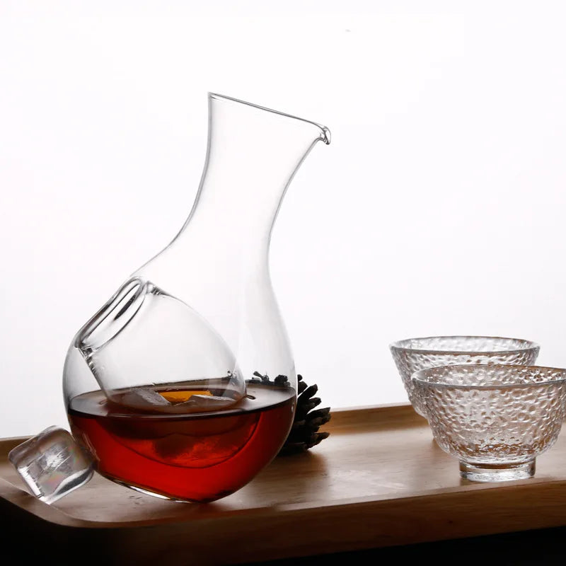 Japanese Crystal Glass Sake Decanter Ice Jug Set | 10x17cm Glass Decanter Set Babs
