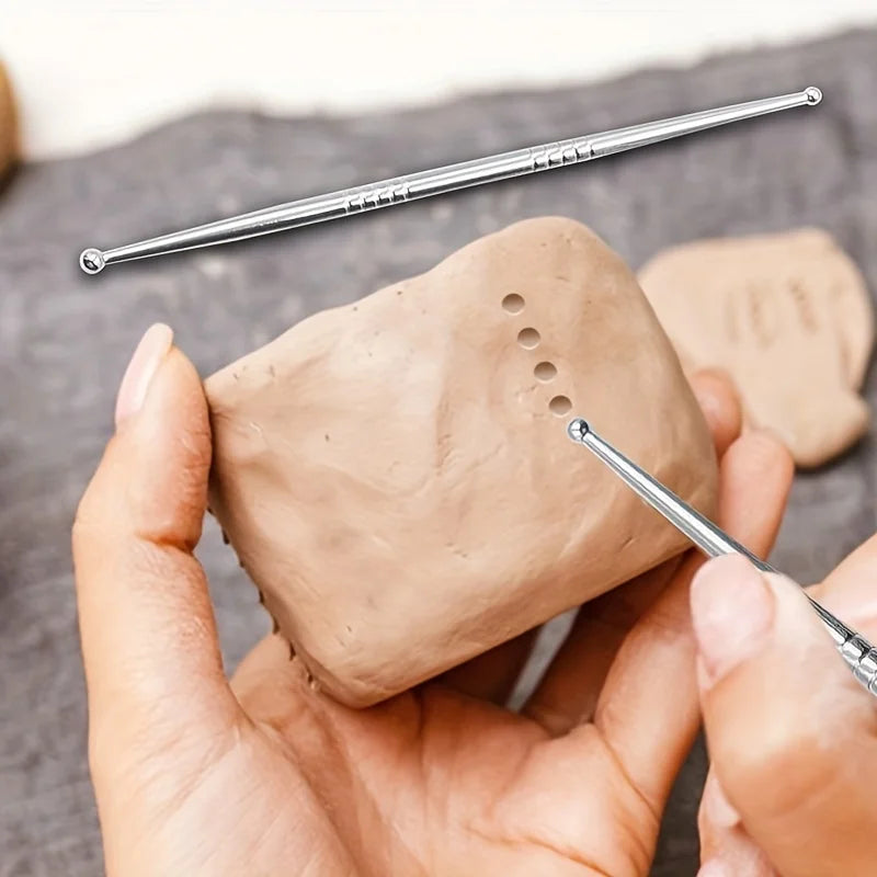3-Piece Metal Pottery & Clay Sculpting Tool Set – Ceramic Carving Clay Sculpting Tools Babs