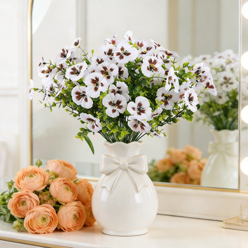 Artificial Silk Pansy Bouquet – Wedding & Home Floral Décor Artificial Flower Bouquet Babs