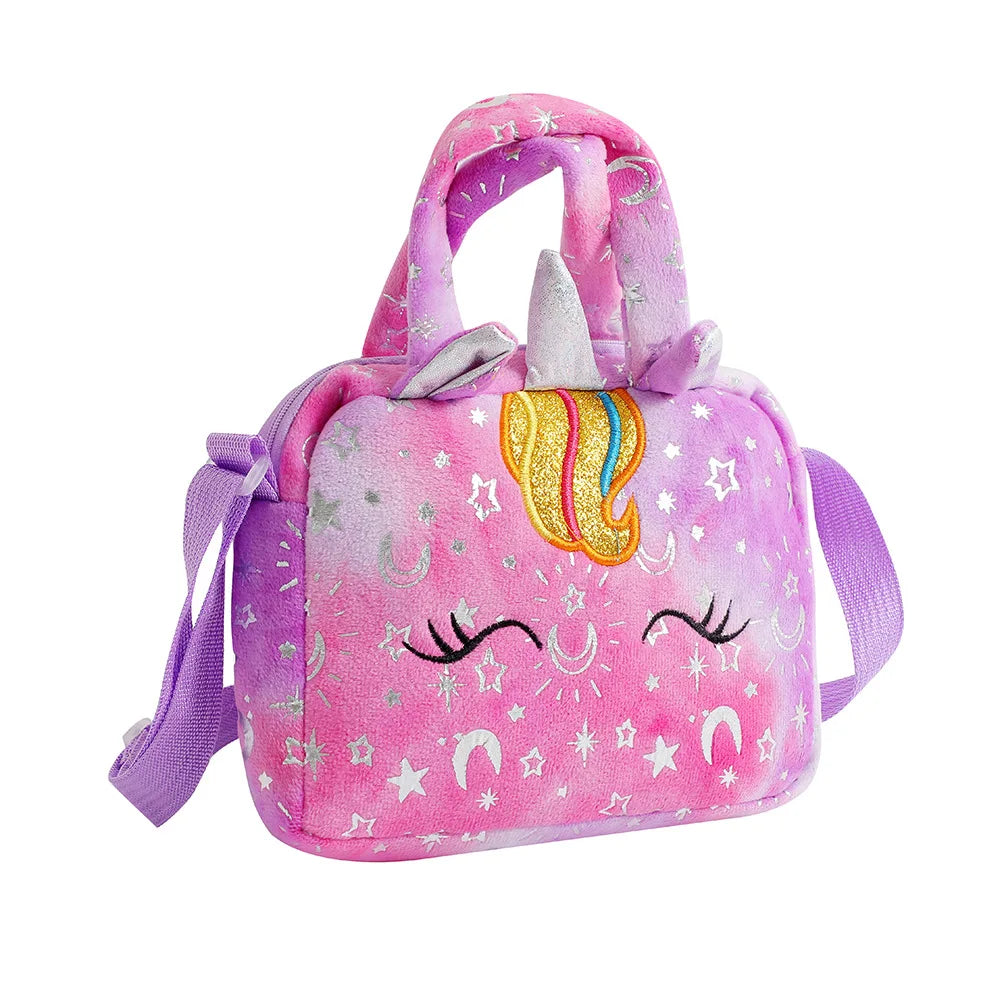 Unicorn Crossbody Bag for Girls – Cute Kids Shoulder Purse Kids Crossbody Bag Babs PURPLE