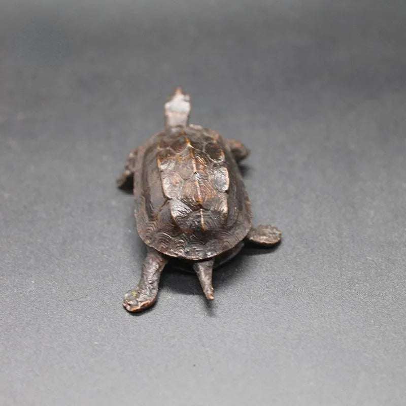 Vintage Copper Bagua Feng Shui Dragon Turtle Statue Decorative Figurine Babs