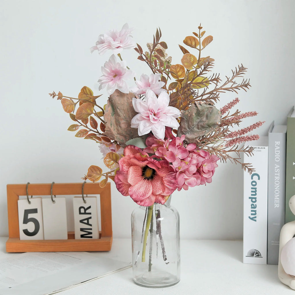 Artificial Silk Flower Bouquet – Hydrangea, Peony & Dahlia Artificial Flower Bouquet Babs