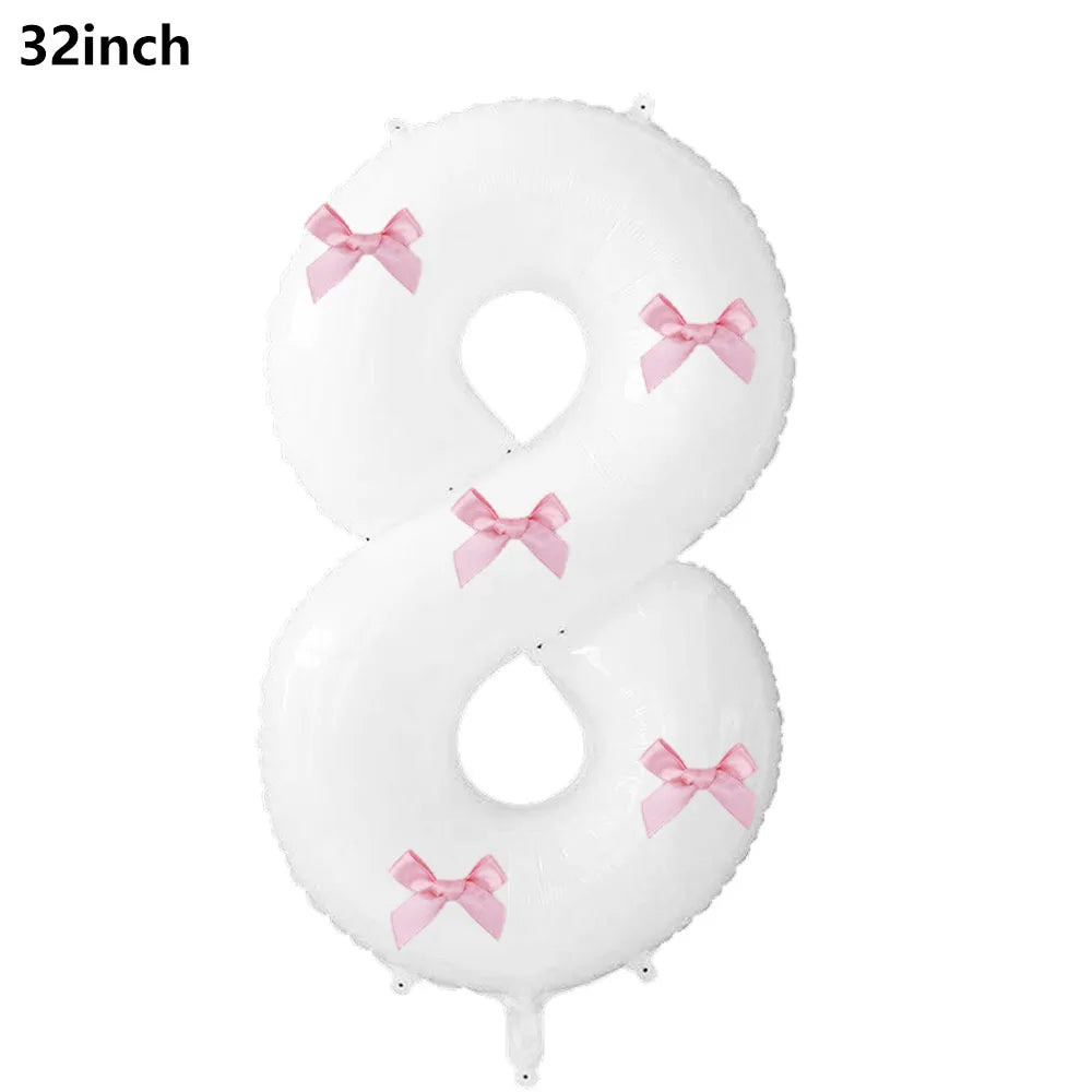 32" Black Bow Number Balloon Kit – Party & Wedding Décor Party Balloon Kit Babs Pink 8 As pictures show