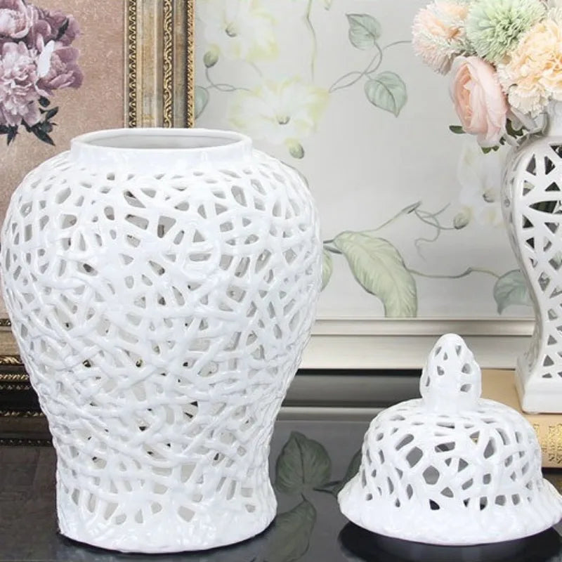 Modern Ceramic Hollow Vase – Luxury Home Table Decoration Decorative Ceramic Vase Babs