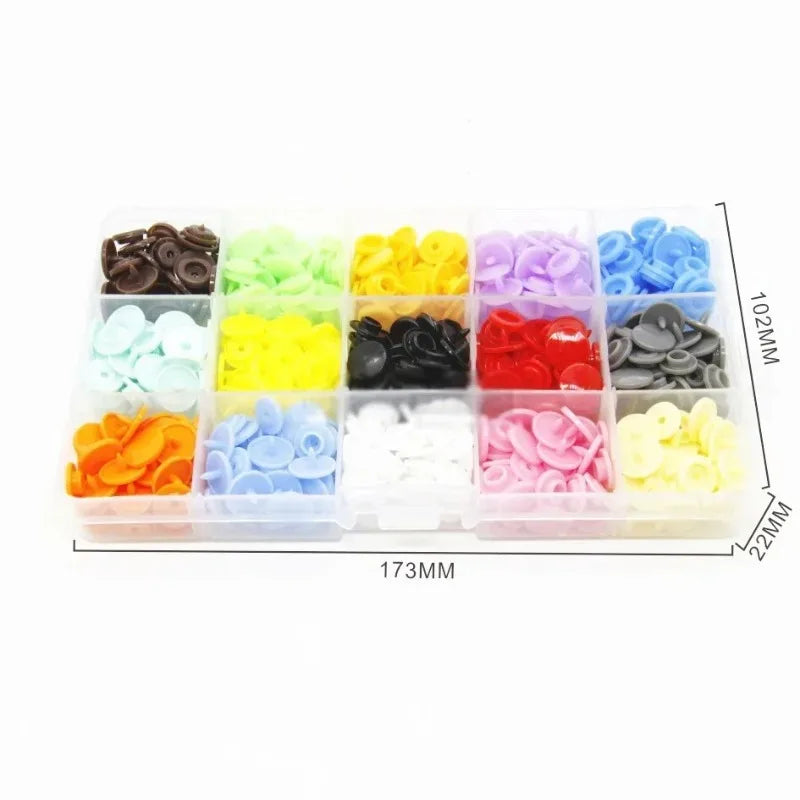 Snap Button Pliers Kit + 150 Sets T5 Resin Snaps – 15 Colors Snap Button Pliers Kit Babs