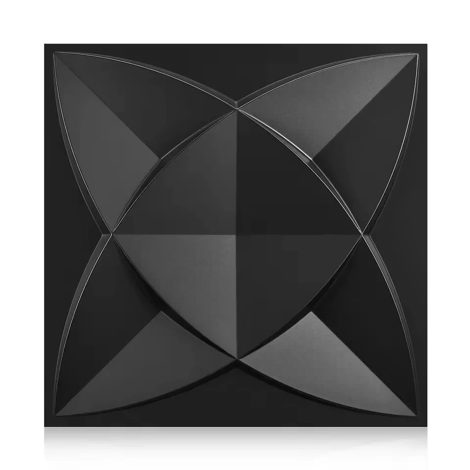 3D PVC Wall Panels 30x30cm Geometric DIY Home Décor – 10pcs 3D Wall Panels Babs S127-Balck