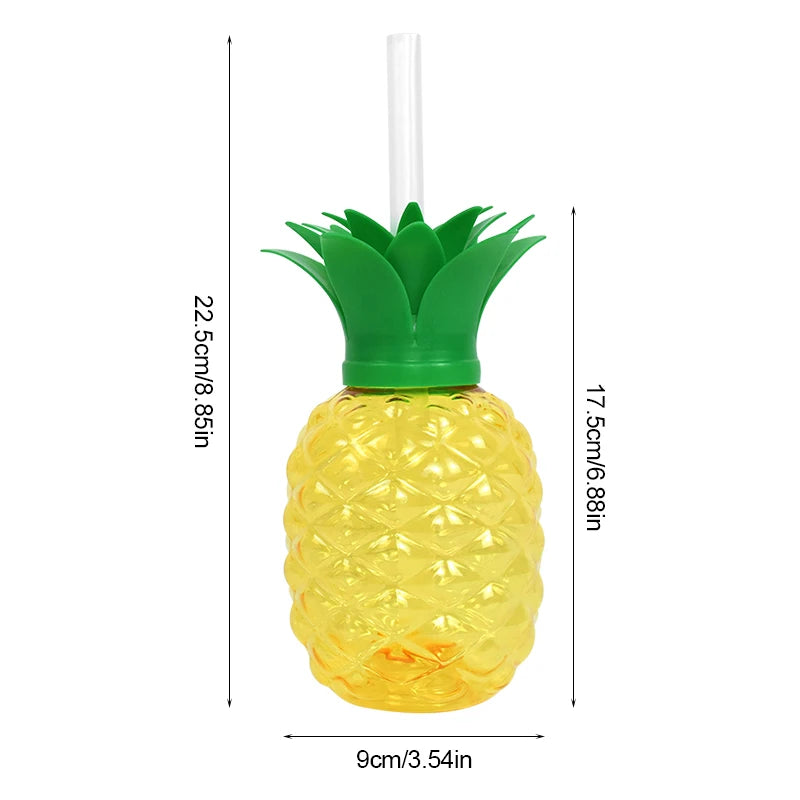 8pc Tropical Party Cups with Straws – Pineapple & Strawberry Party Drinkware Set Babs