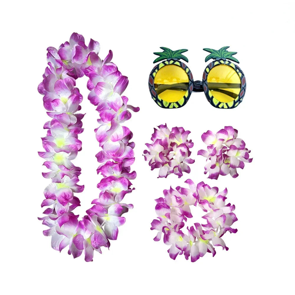 Hawaiian Luau Flower Headband Lei Wreath – Tropical Party Floral Party Headband Babs 8