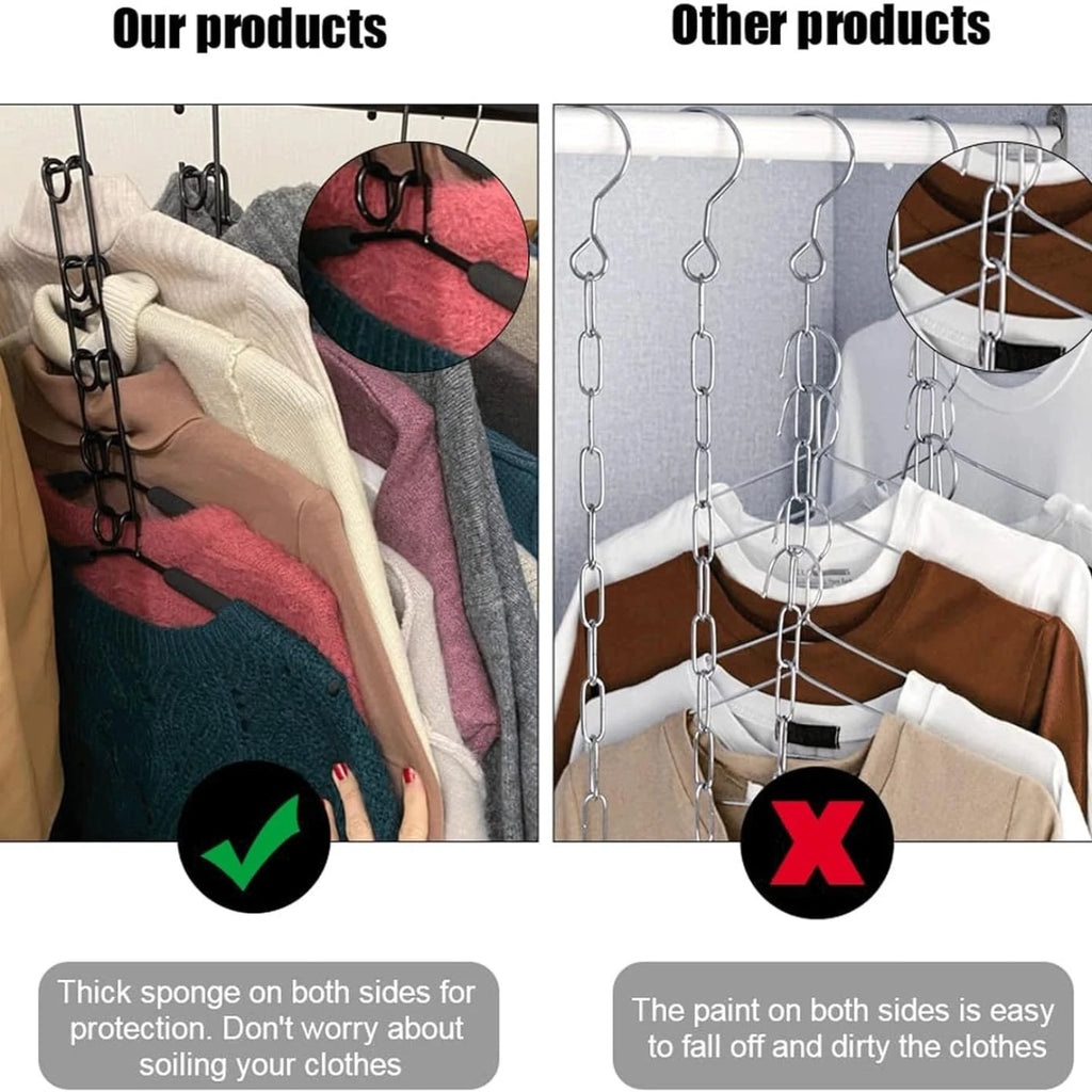 5-Pack Multi-Layer Hangers with Hooks | Space-Saving Closet Closet Hanger Organizer Babs