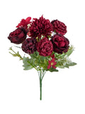Artificial Silk Hydrangea Rose Bouquet for Home & Wedding Décor Artificial Flower Bouquet Babs Burgundy 1 pc