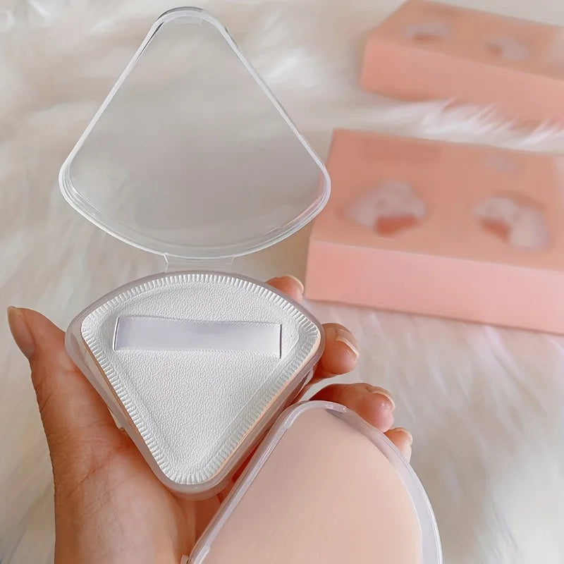Triangle Powder Puff Storage Case – Dustproof, Transparent (5/10pc) Cosmetic Storage Case Babs