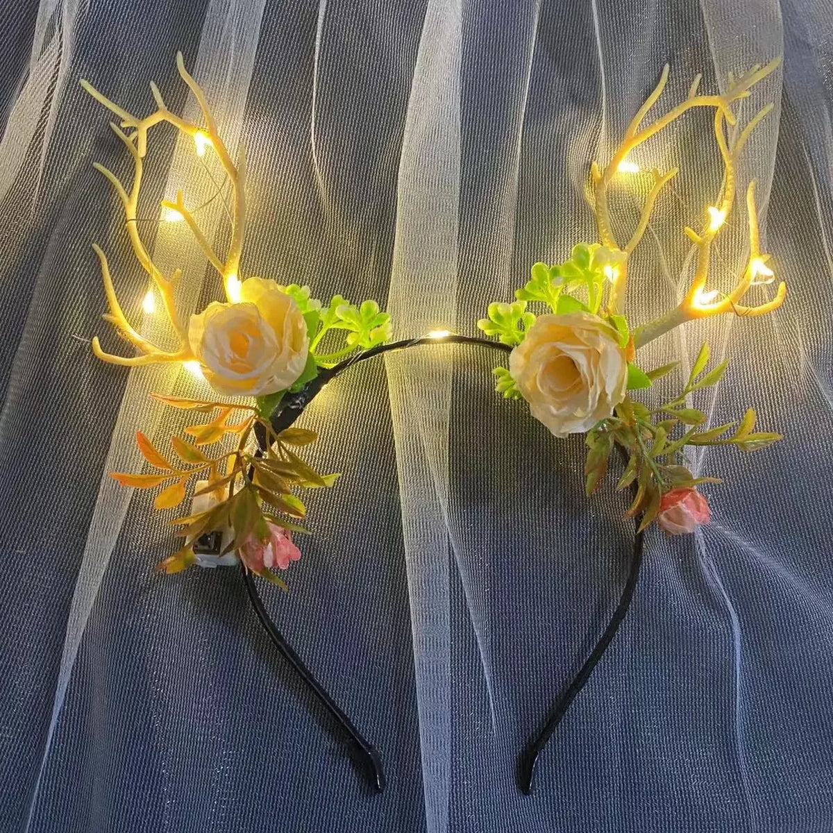 LED Christmas Reindeer Antlers Headband | Glowing Party Hoop LED Party Headband Babs 11