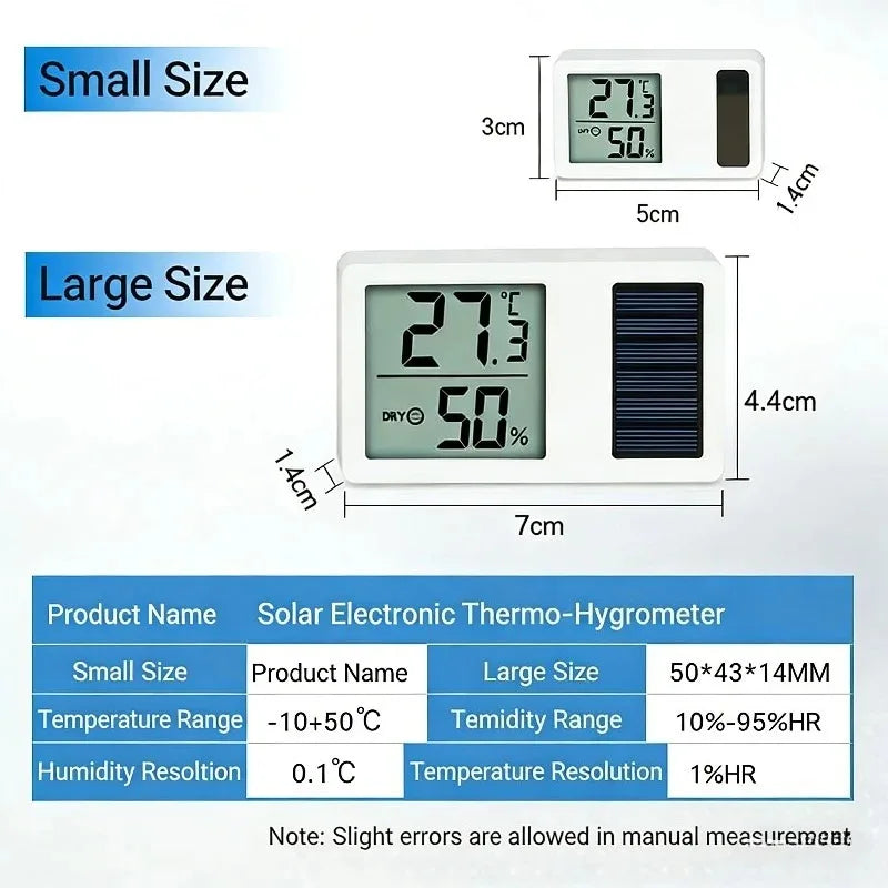 5-Pack Solar Mini Indoor Thermometer & Humidity Gauge Thermometer Hygrometer Babs