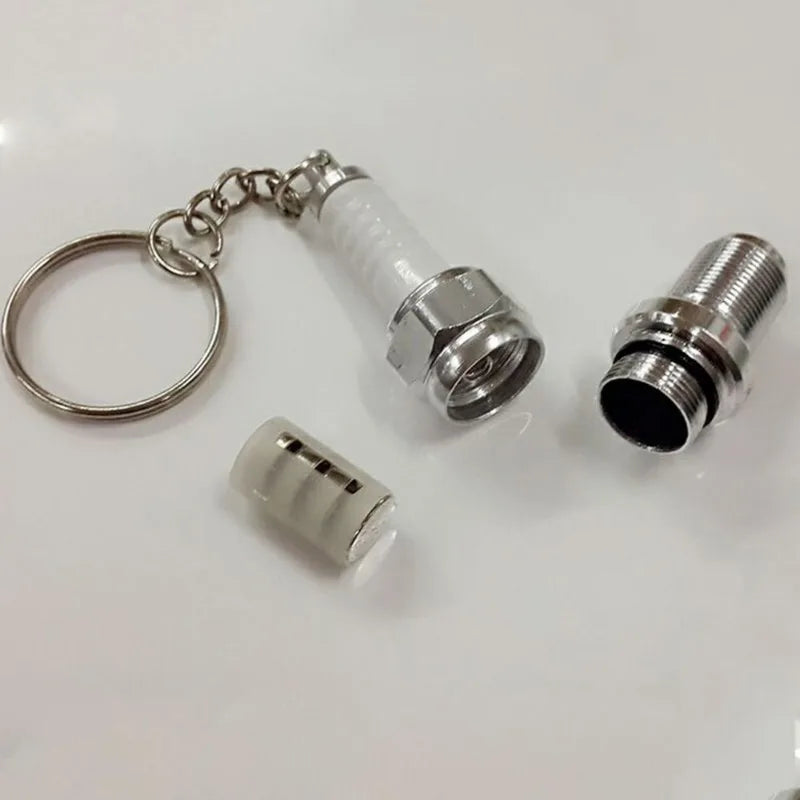 LED Spark Plug Keychain – Aluminum Car Key Ring with Mini Light LED Car Keychain Babs