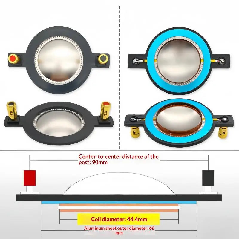 HUXUAN 44.4mm Titanium Tweeter Replacement Diaphragm Tweeter Diaphragm Babs A1