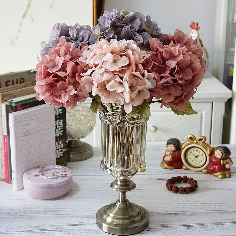 Vintage Silk Hydrangea Artificial Flowers for Home & Wedding Decor Artificial Silk Flowers Babs