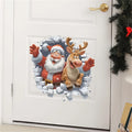 3D Santa Claus & Reindeer Removable Christmas Wall Stickers Christmas Wall Stickers Babs fun-f816