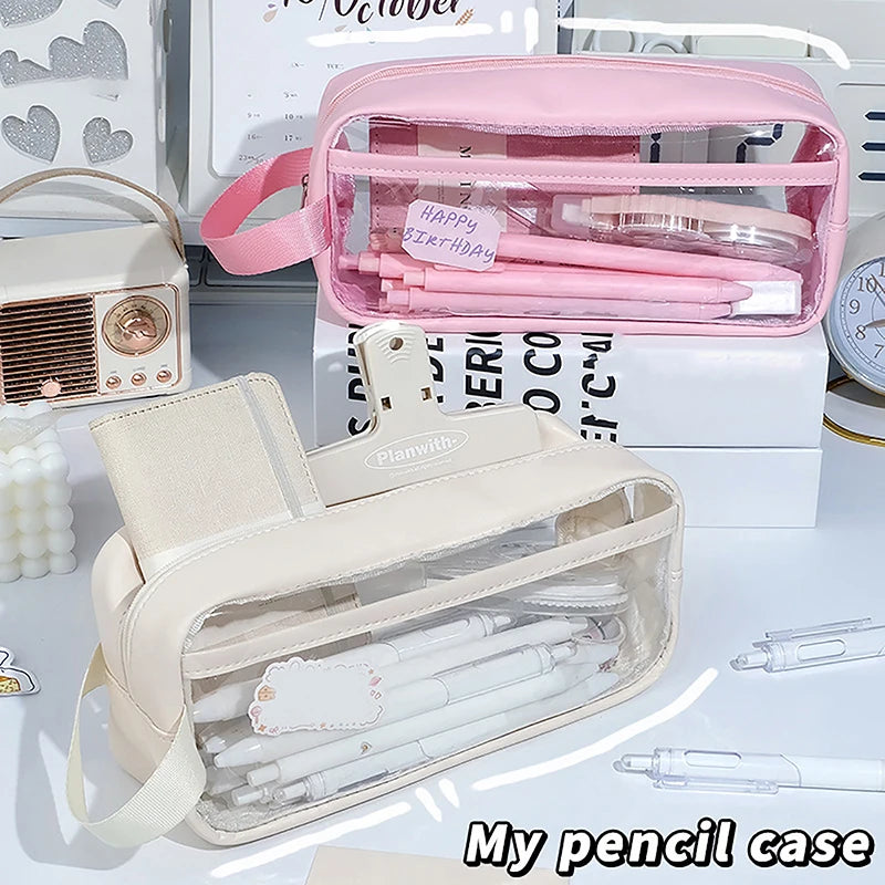 Transparent Large Capacity Pencil Bag – Waterproof PVC Case Pencil Case Babs