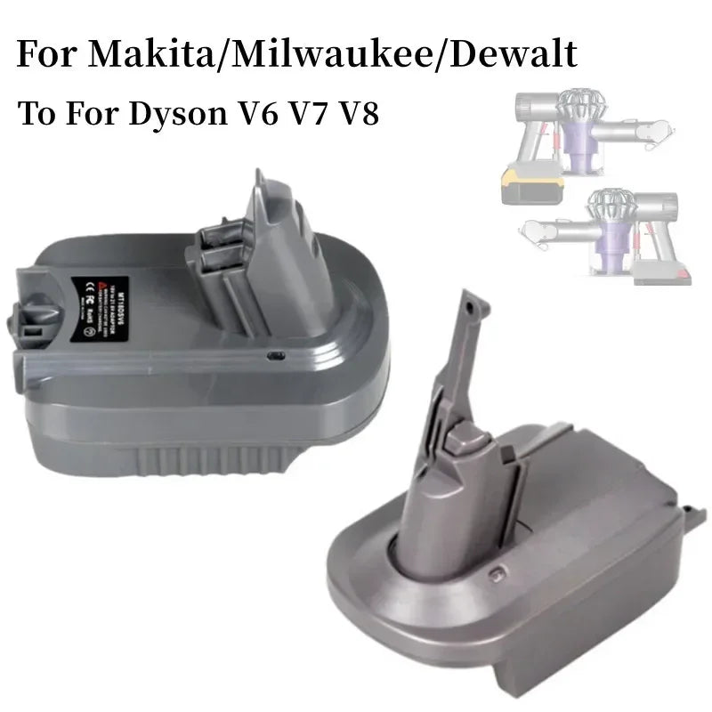 Battery Adapter for Dyson V6 V7 V8 – Makita Dewalt Milwaukee 18V Battery Adapter Babs