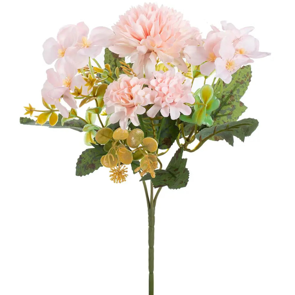 Artificial Silk Hydrangea Carnation Bouquet | Wedding Home Decor Artificial Flower Bouquet Babs Pink 1pc