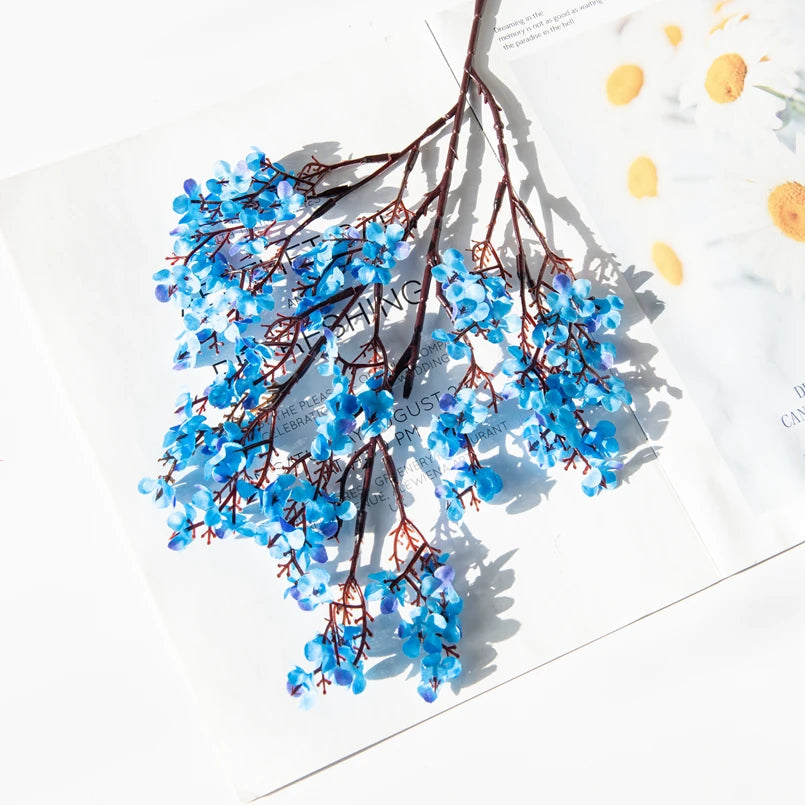 TTCY 3/6Pcs Artificial Silk Flowers for Wedding & Home Decor Artificial Flower Bouquet Babs Blue 6 pcs