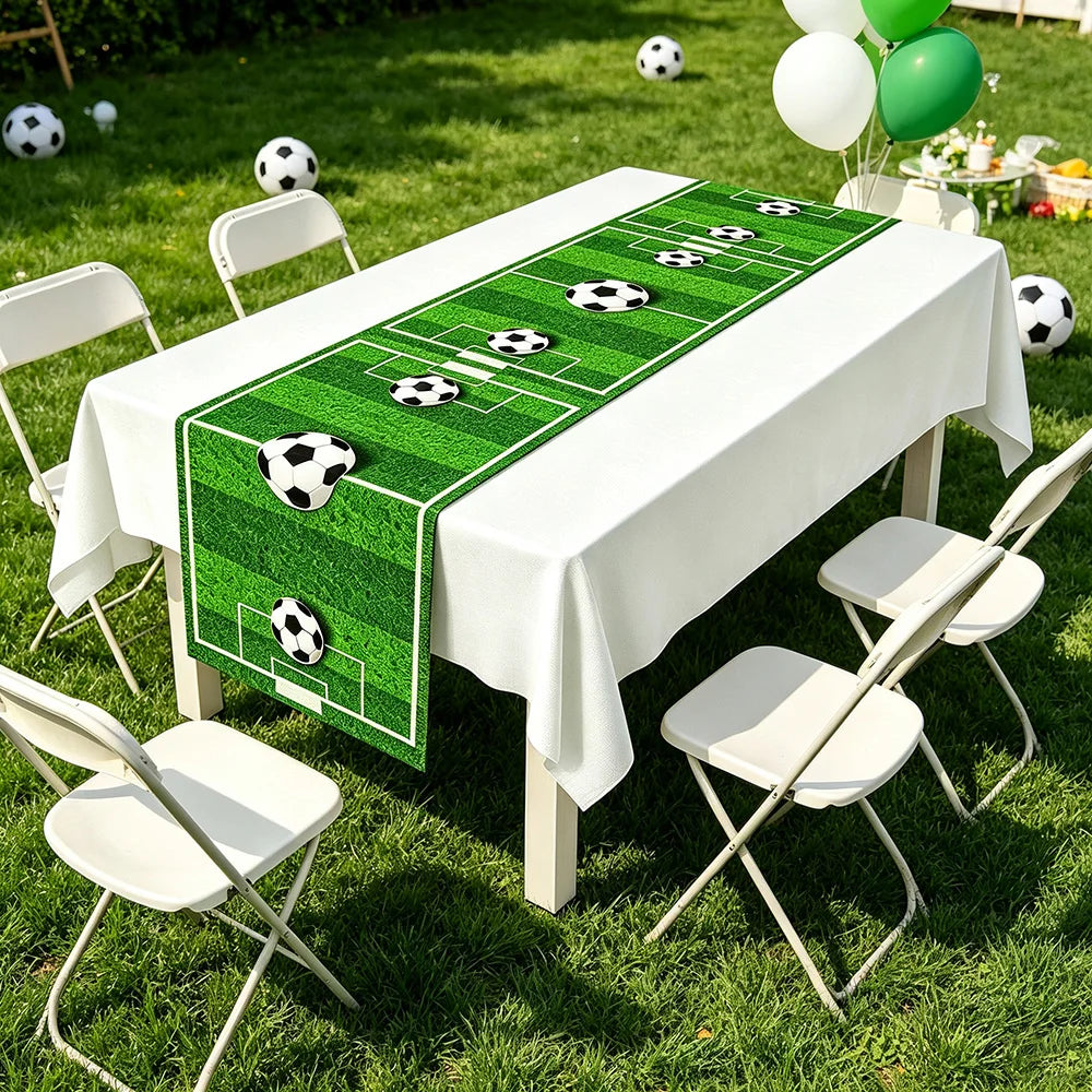 Soccer Football Party Supplies – Plates, Cups, Napkins & Runner Party Tableware Set Babs